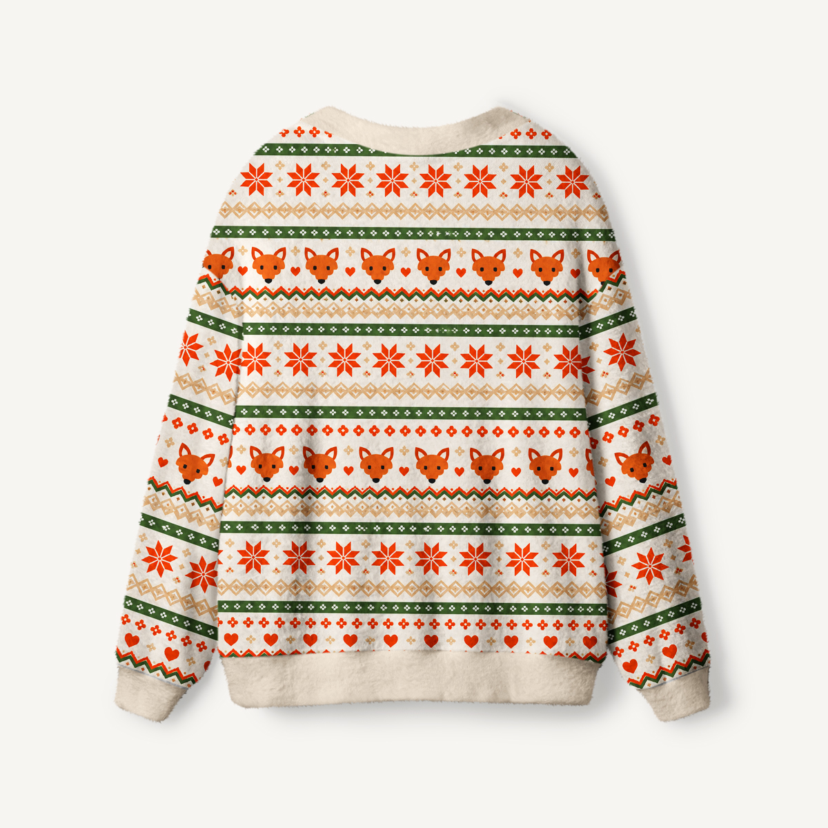 Woodland Fox & Snowflake Fuzzy Cardigan Sweaters