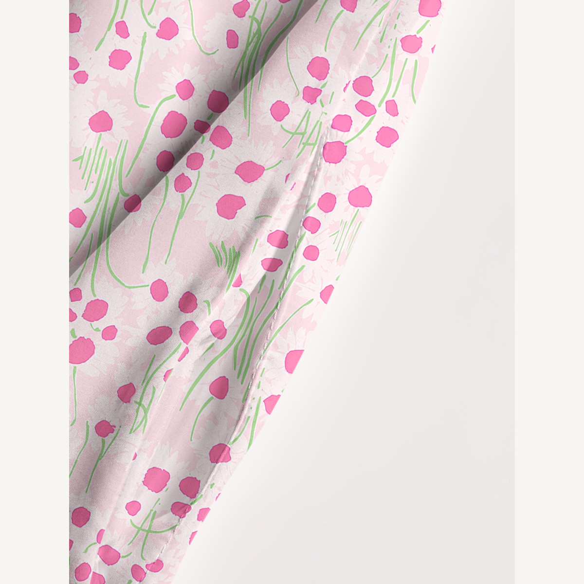 Square Neck Pink Daisy Print Slip Dress