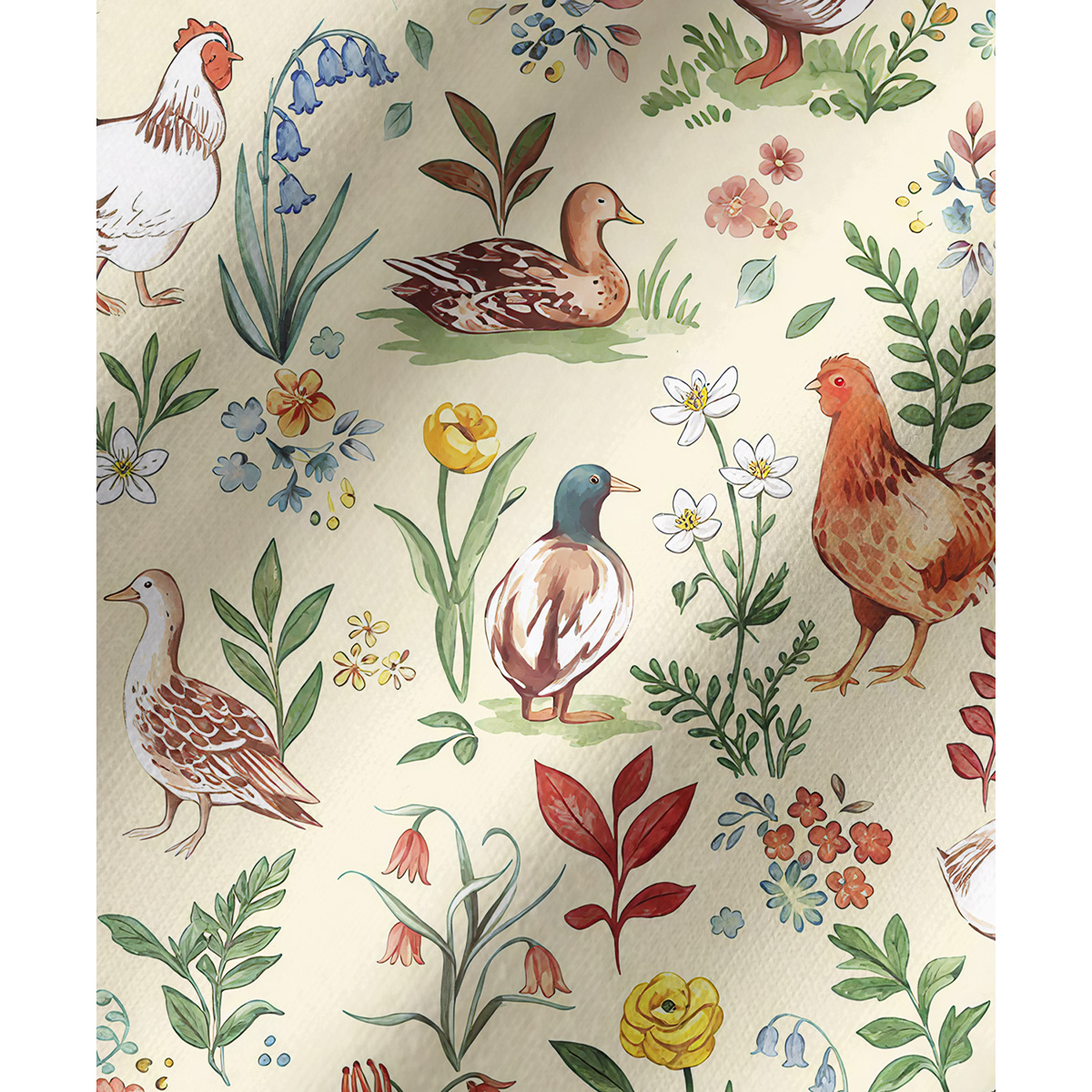 Countryside Garden Critter Print Long Pajama Set 