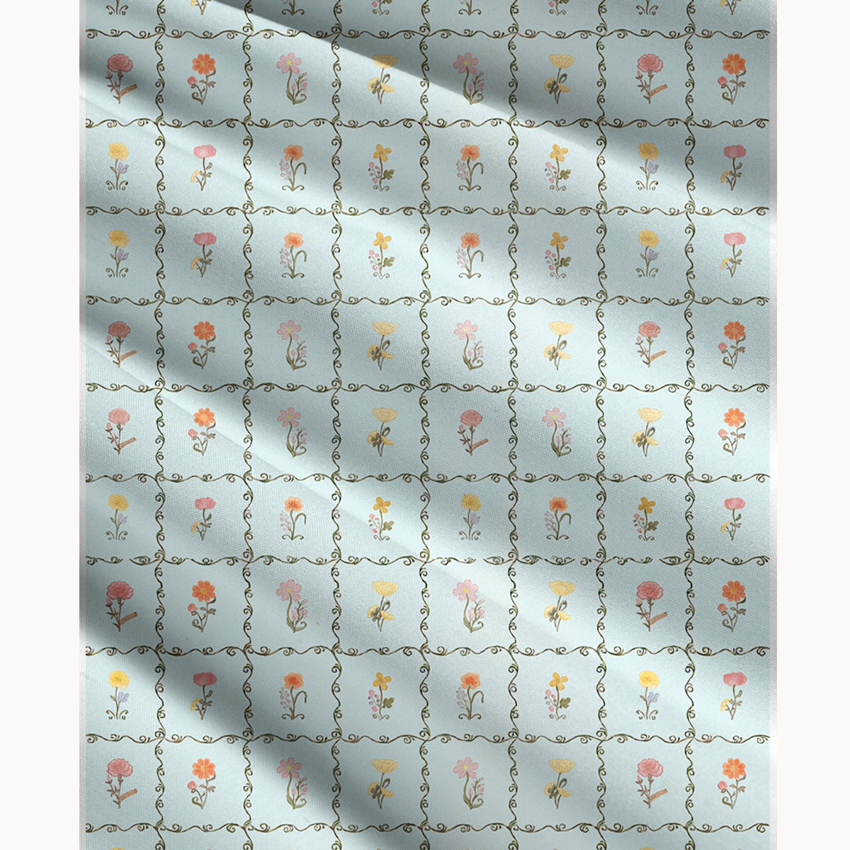 Sunny Garden Tiles Print Maxi Skirt