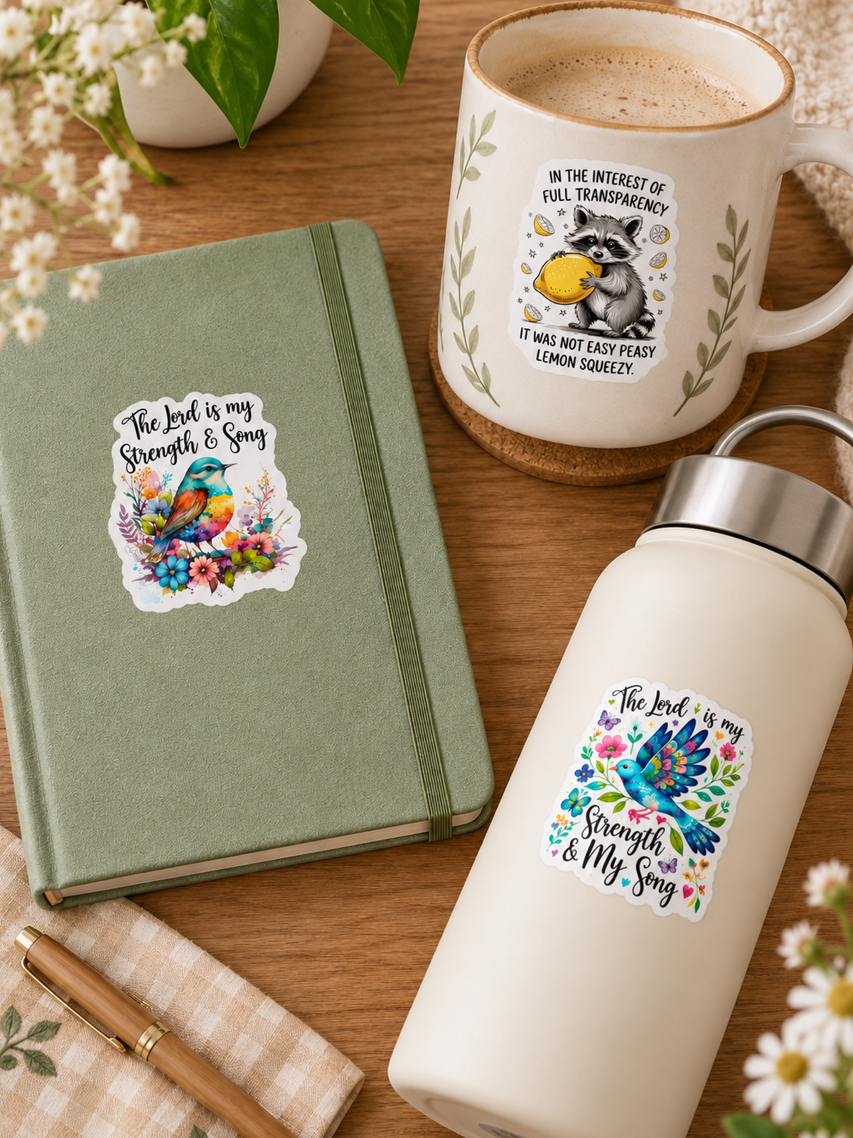 Quirky Woodland Quotes Stickers