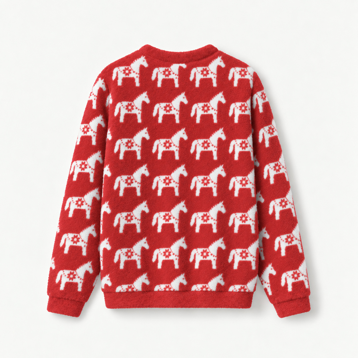 Cozy Christmas Horse Fuzzy Crewneck Sweater