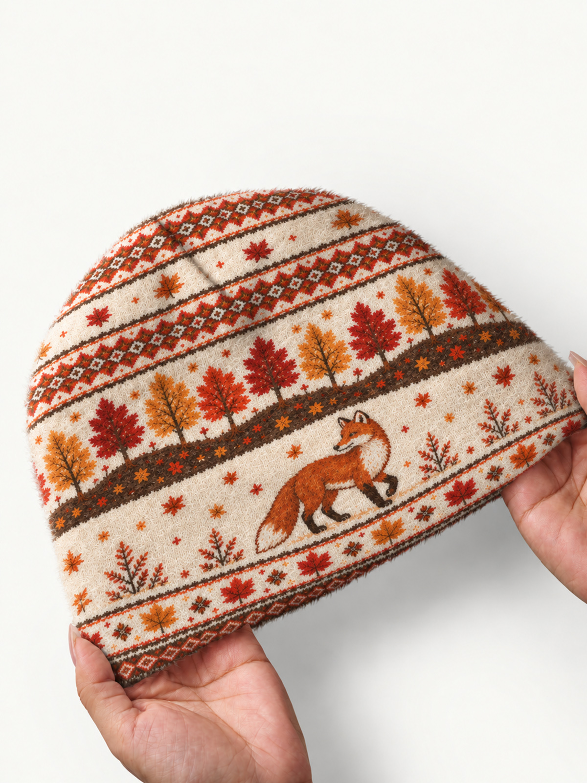 Autumn Forest Fox Cozy Fuzzy Beanie