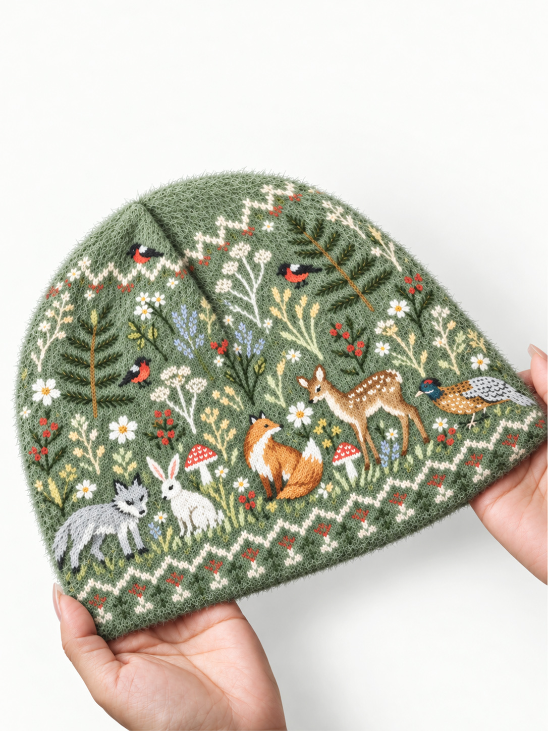 Whimsical Woodland Animal Cozy Fuzzy Beanie