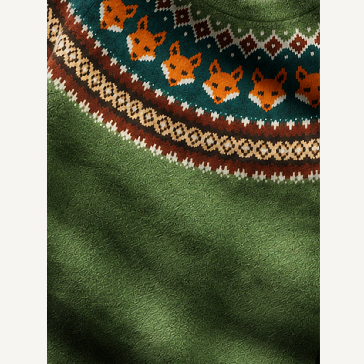 Woodland Fox Garden Fuzzy Crewneck Sweater