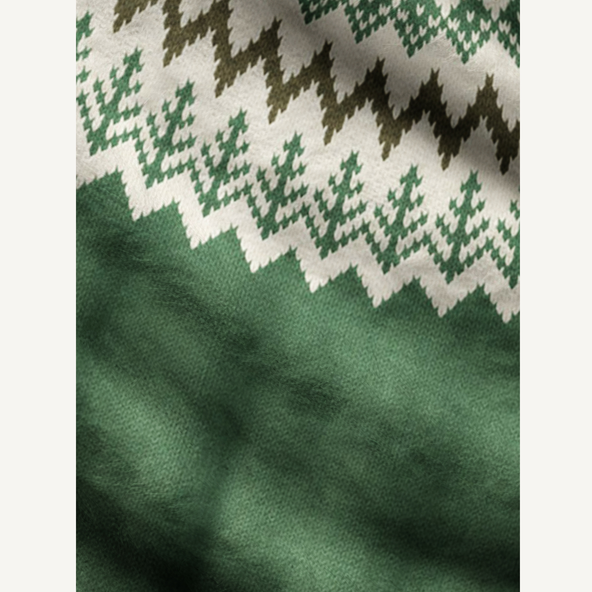 Nordic Winter with Forest Fuzzy Crewneck Sweater