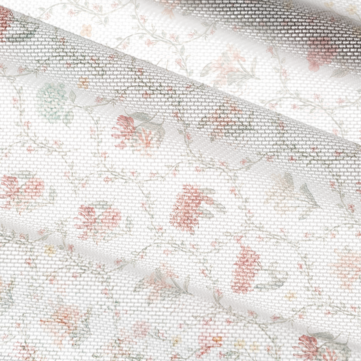 V-Neck Short Sleeve Coral Vine Print Mesh Top