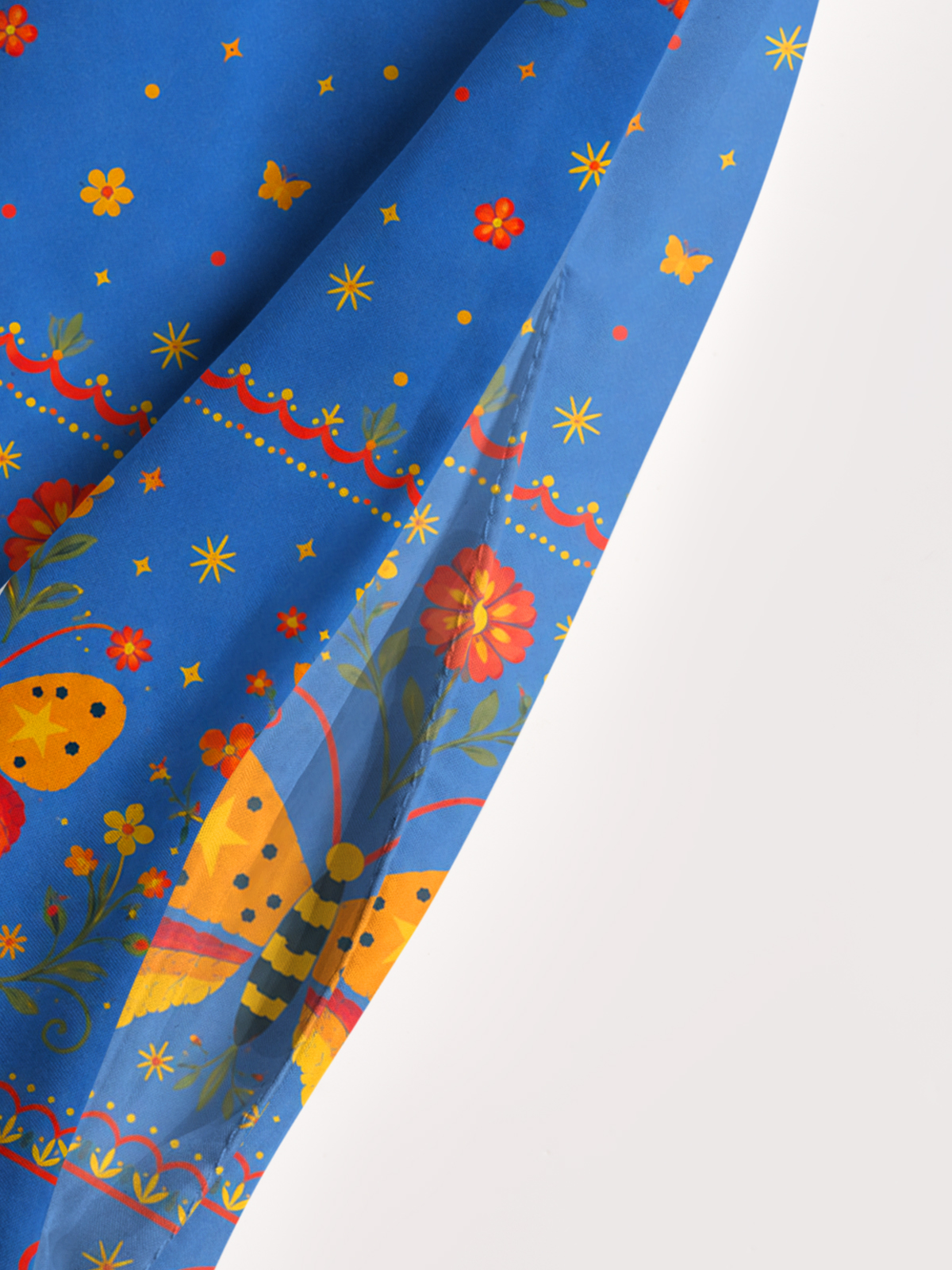 Starlit Butterfly Bloom Print Wide Straps Maxi Dress With Pockets