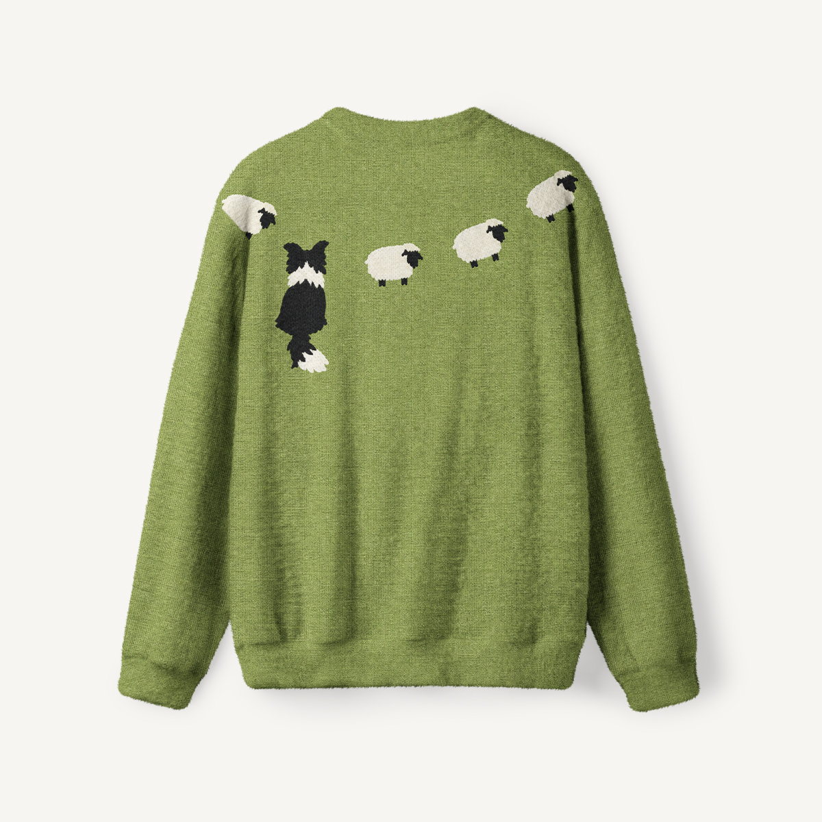 Sheep Herding Dog Fuzzy Crewneck Sweater