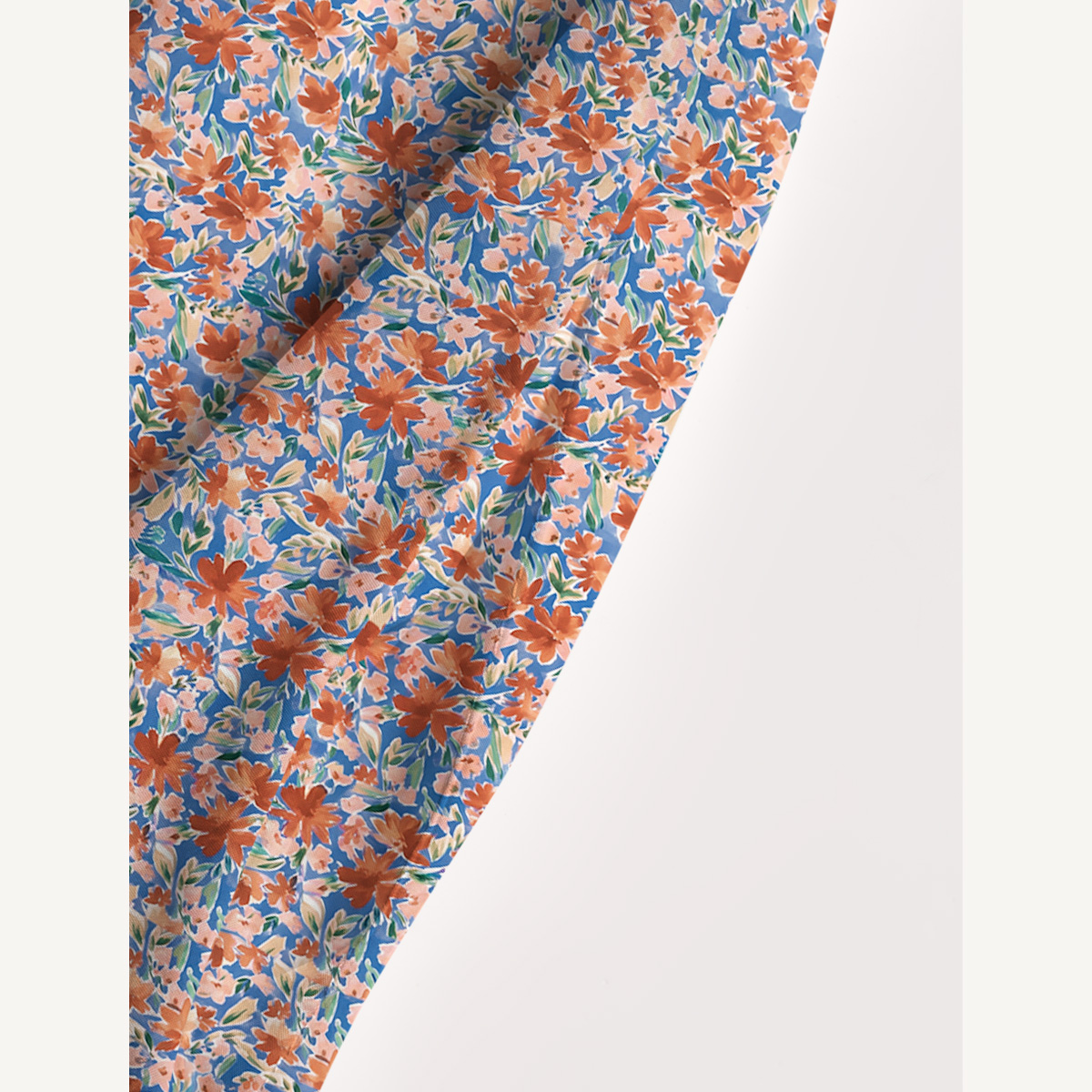 Retro Orange Flower Meadow Print Slip Dress