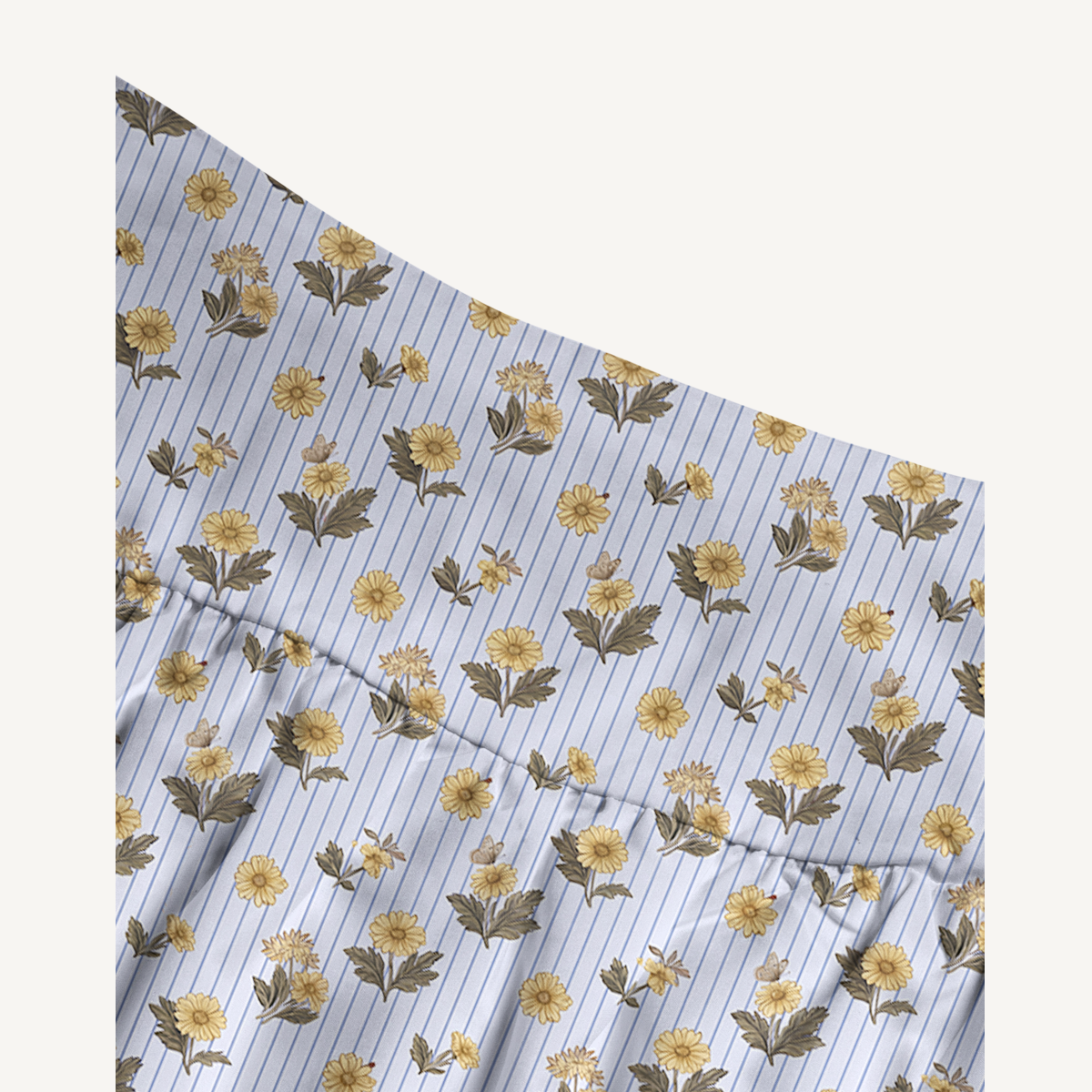 Blue Marigold Print Maxi Skirt