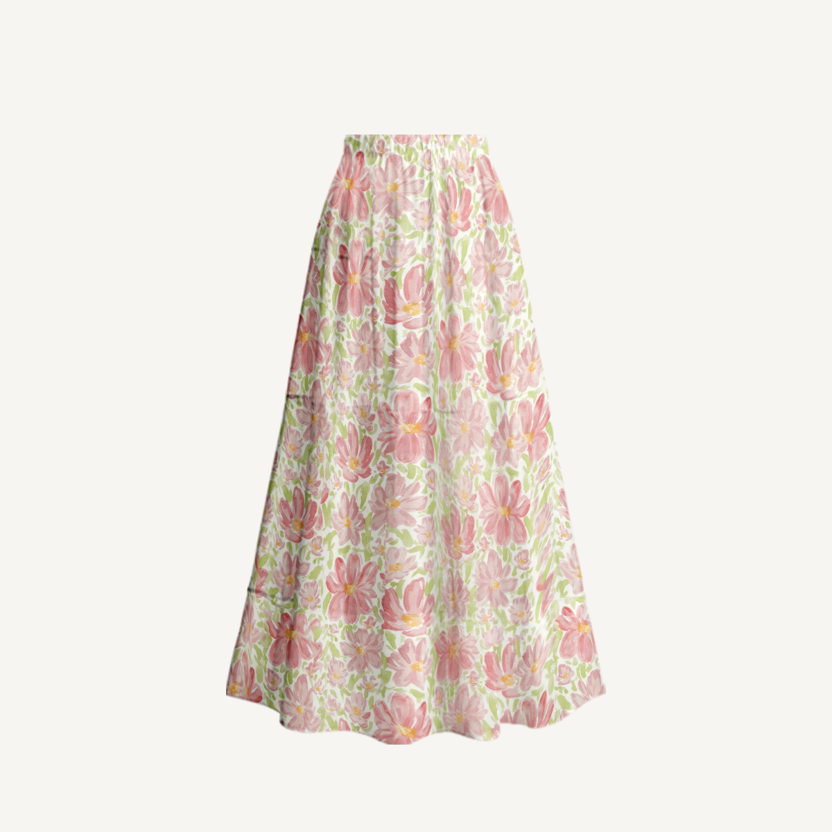 Cosmos Flower Ruffled V Neck One Piece Swimsuit and Matching Midi Skirt Set