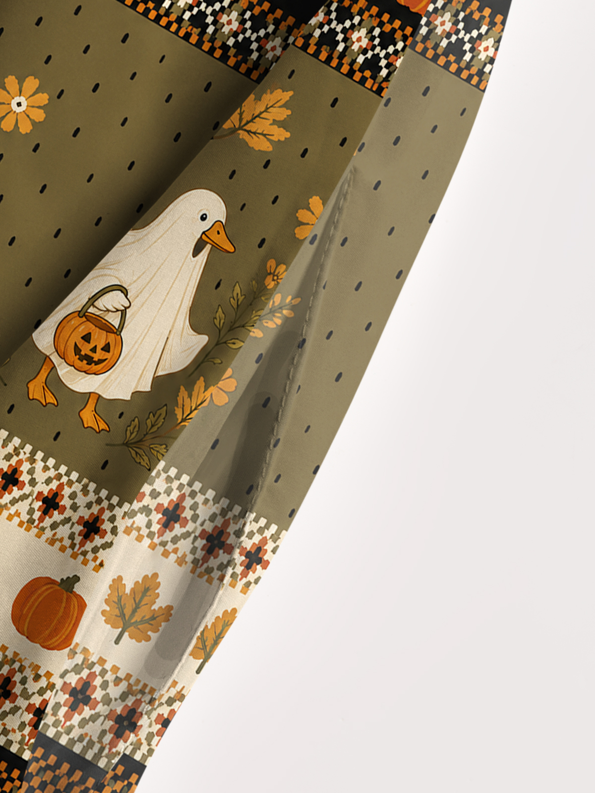 Witchy Goose Halloween Print Wide Straps Maxi Dress With Pockets