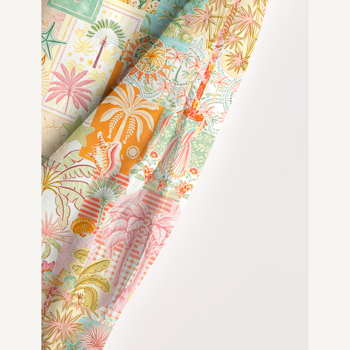 Bohemian Tropical Paradise Print Wide Straps Maxi Dress With Pockets