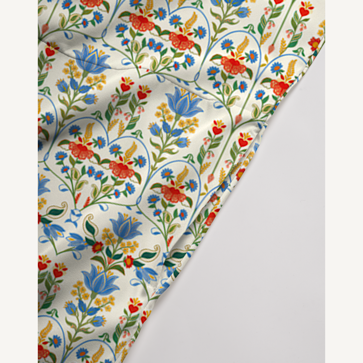 V-Neck Folk Bloom Jumpsuit with Pockets for Women