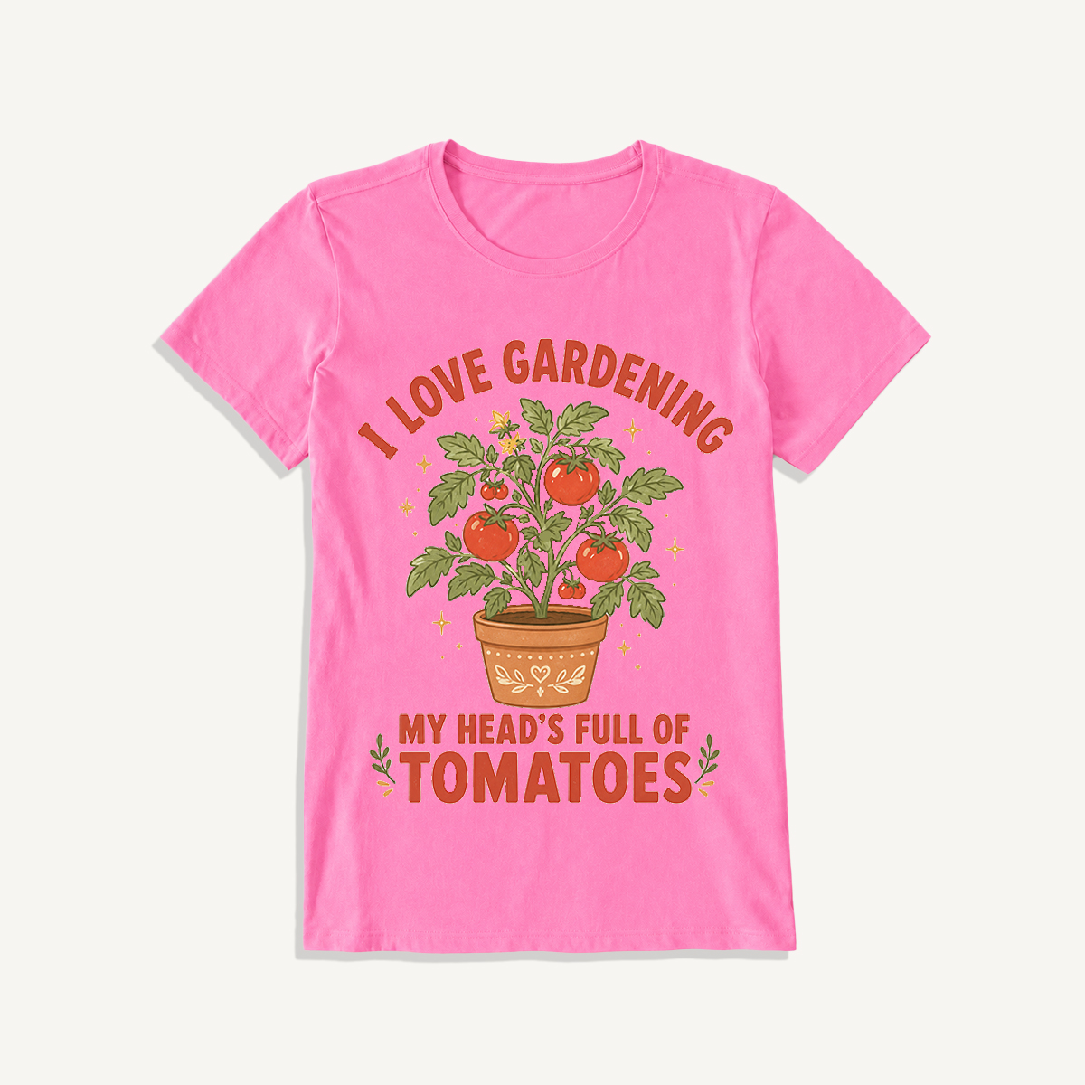 Tomato Garden Daydream Print Crew Neck Cotton Tee