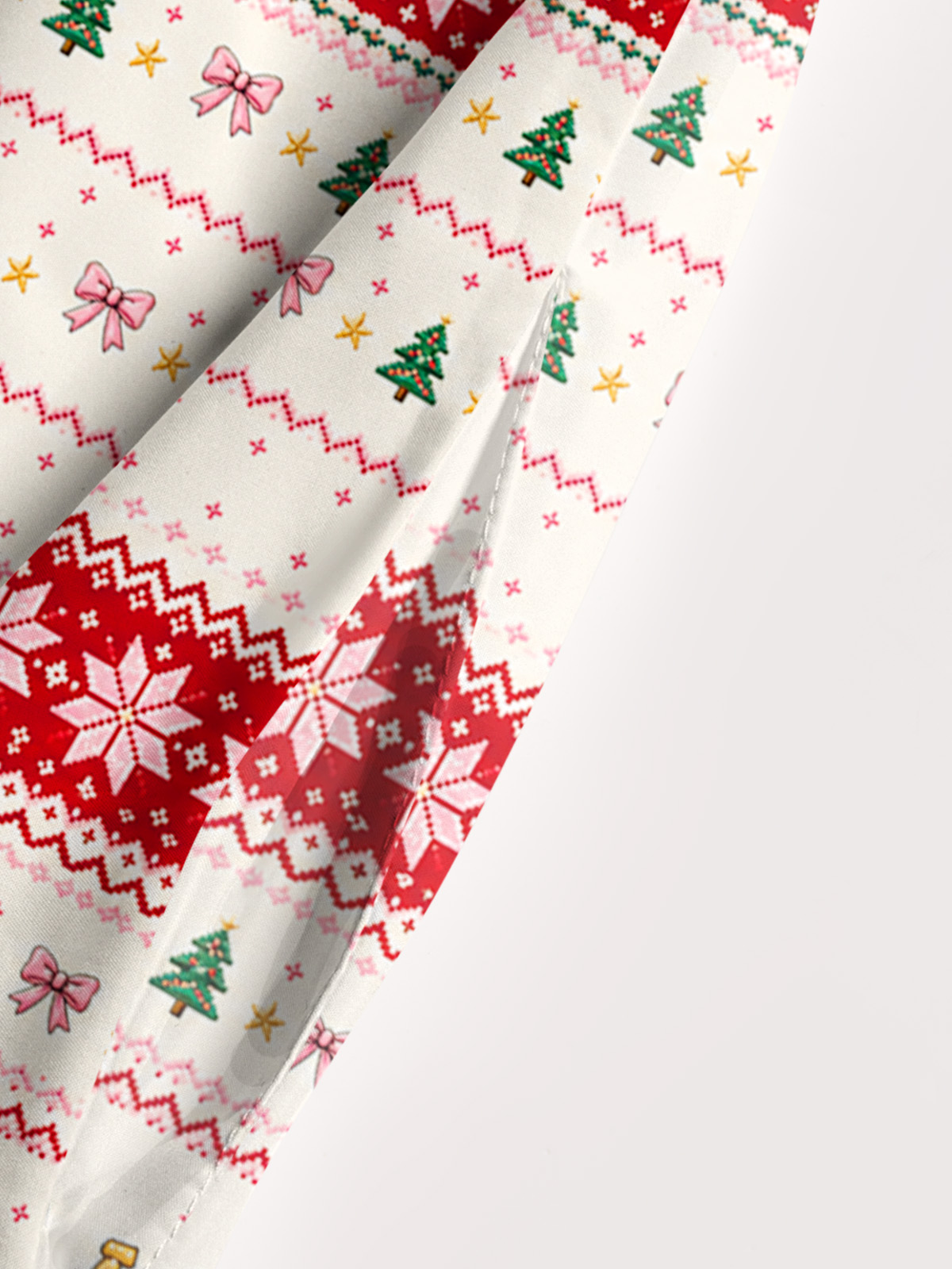 Lucky Horseshoe Christmas Fair Isle Print Wide Straps Maxi Dress With Pockets
