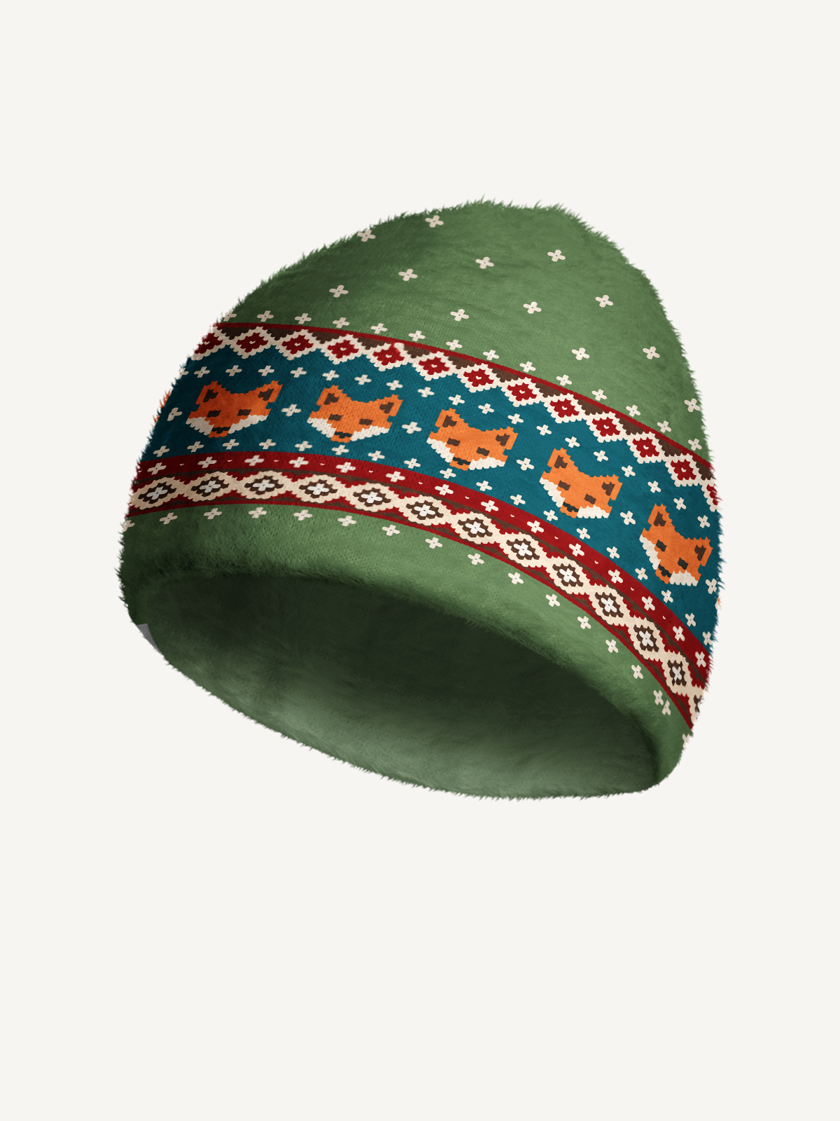 Woodland Fox Garden Cozy Fuzzy Beanie