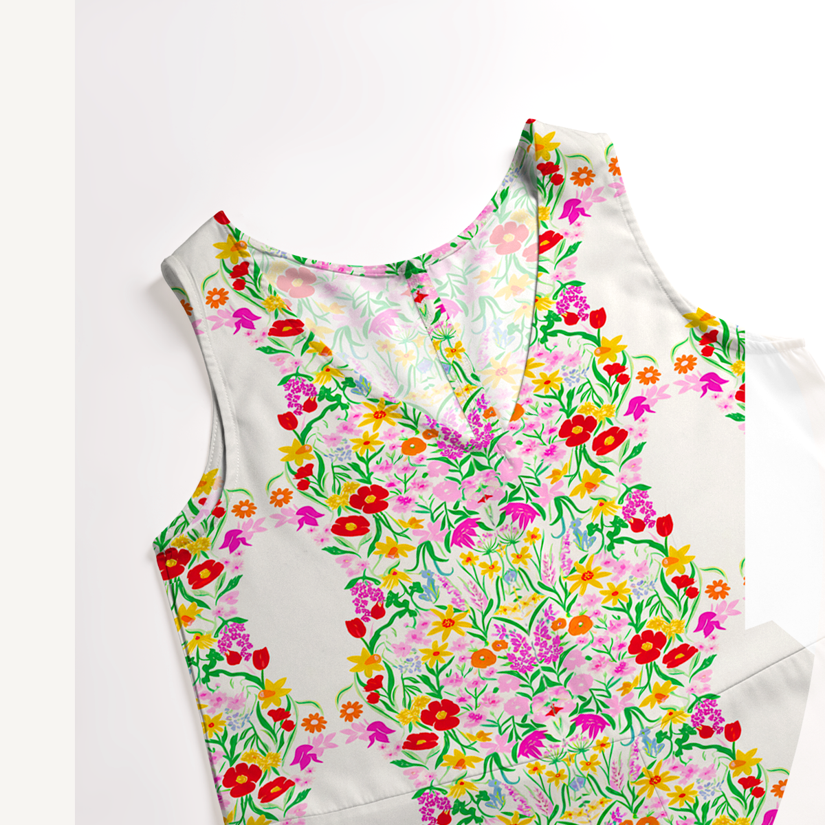 V-Neck Elegant Garden Boho Jumpsuit with Pockets for Women