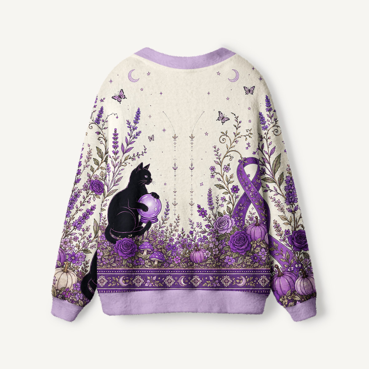 Violet Ribbon Botanic Garden Print Ugly Cardigan Sweaters