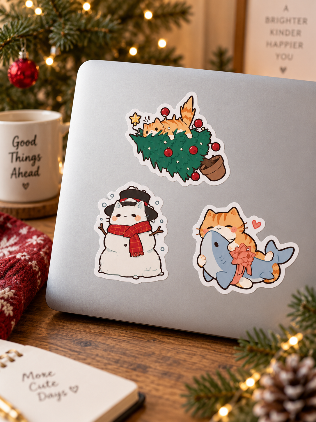 Christmas Cat Adventures Stickers