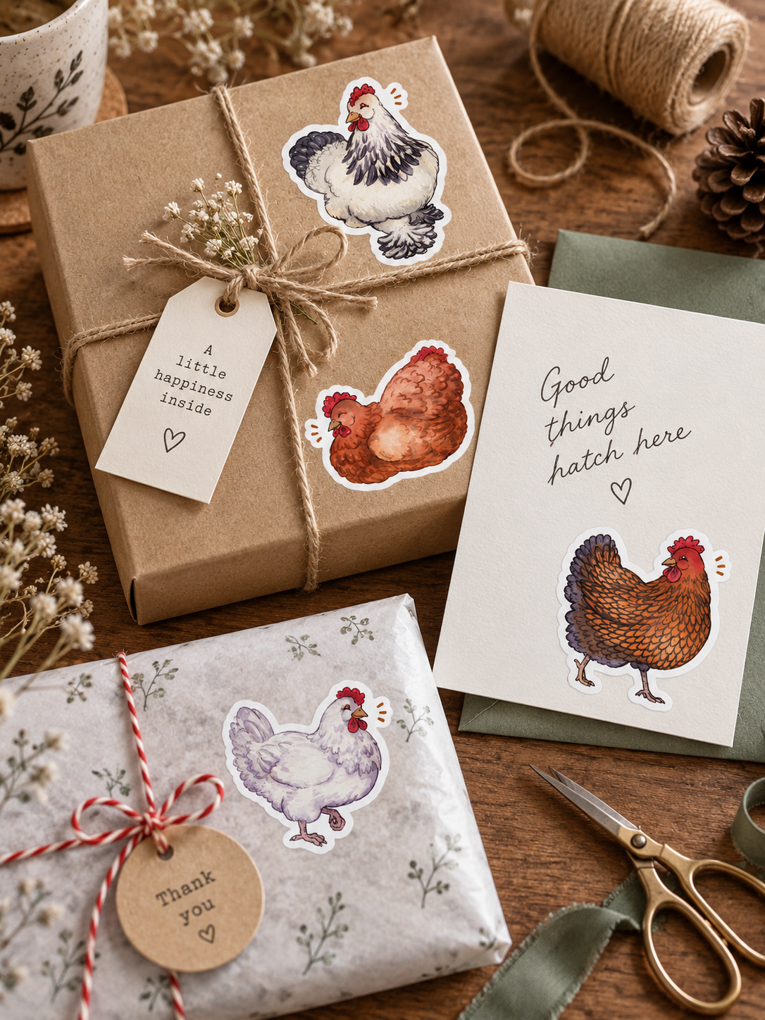 Farmhouse Hen Stickers