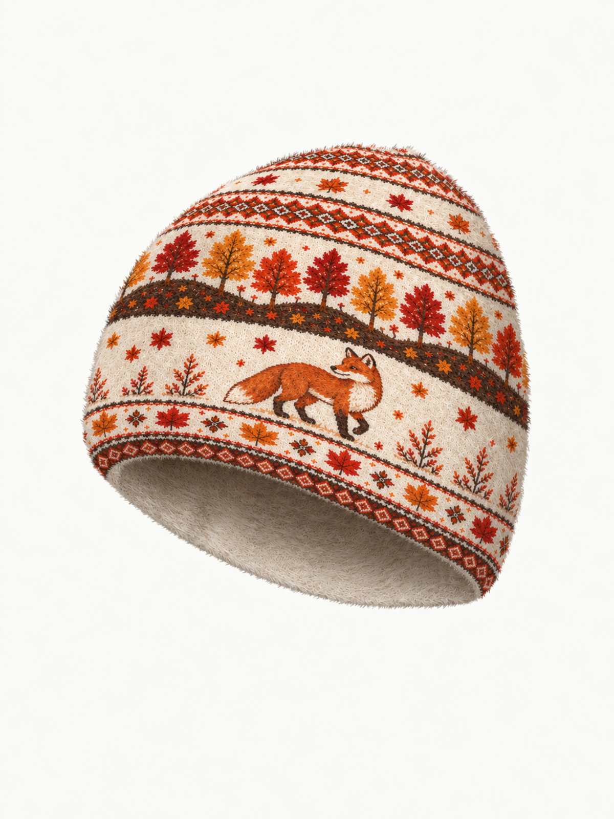 Autumn Forest Fox Cozy Fuzzy Beanie