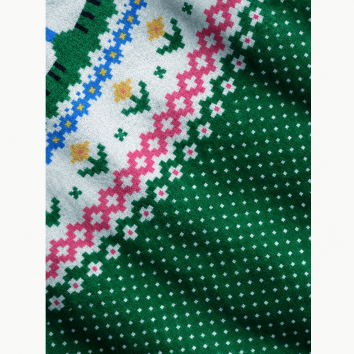 Meadow Sheep Fair Isle Fuzzy Crewneck Sweater