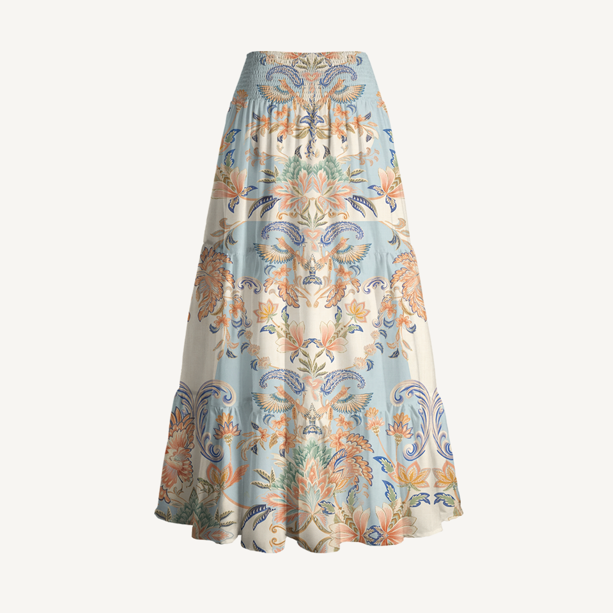 Azure Lily Palace Print Maxi Skirt