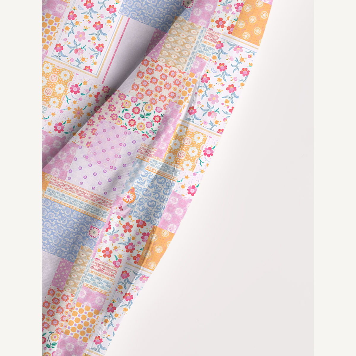 Pastel Patchwork Diary Wide Straps Maxi Dress With Pockets