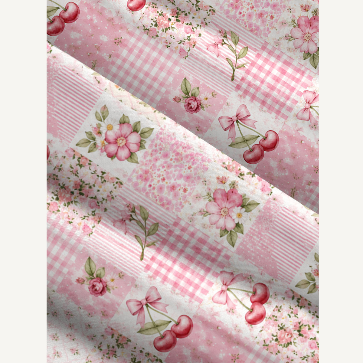 Strawberry Garden  Patchwork Print Wide Straps Maxi Dress With Pockets