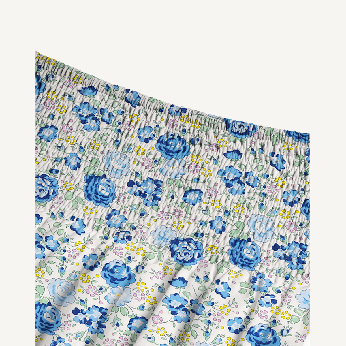 Blue Rose Floral Print Maxi Skirt