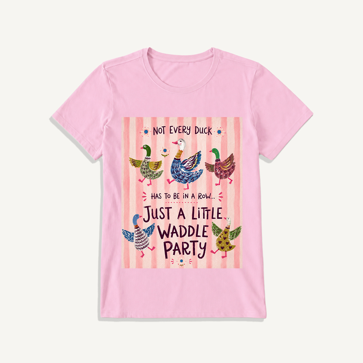 Waddle Party Print Crew Neck Cotton Tee