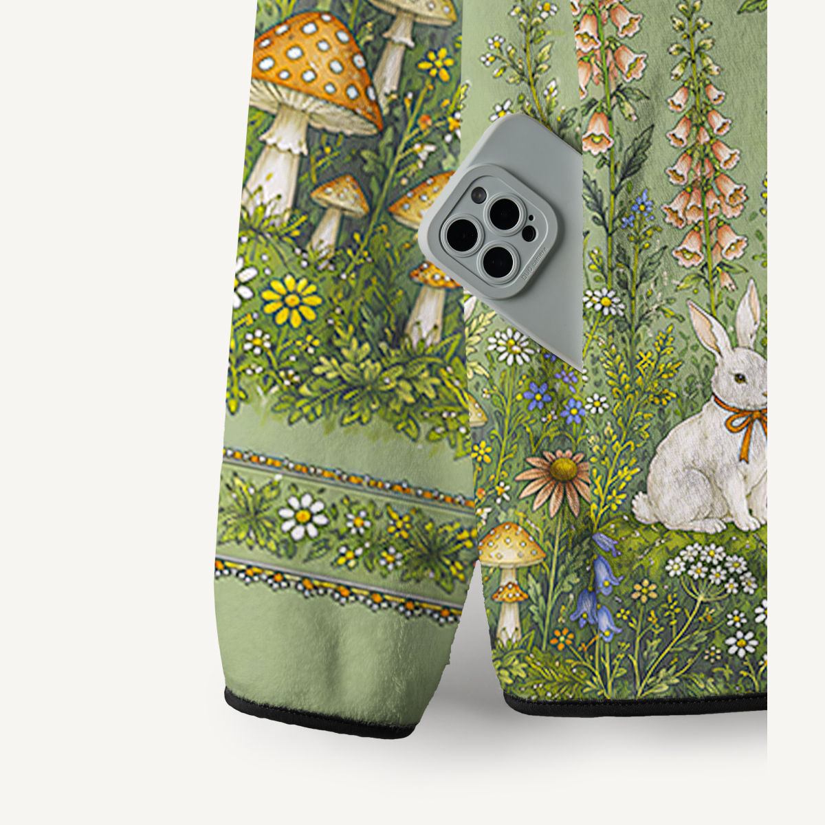 Bunny Meadow Garden Print Fleece Jacket