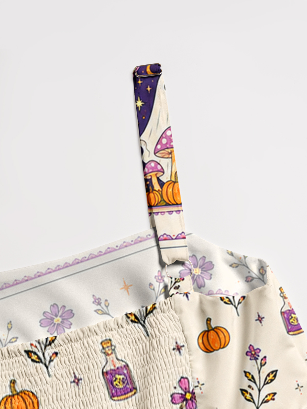 Moonlit Ghost Garden Print Wide Straps Maxi Dress With Pockets