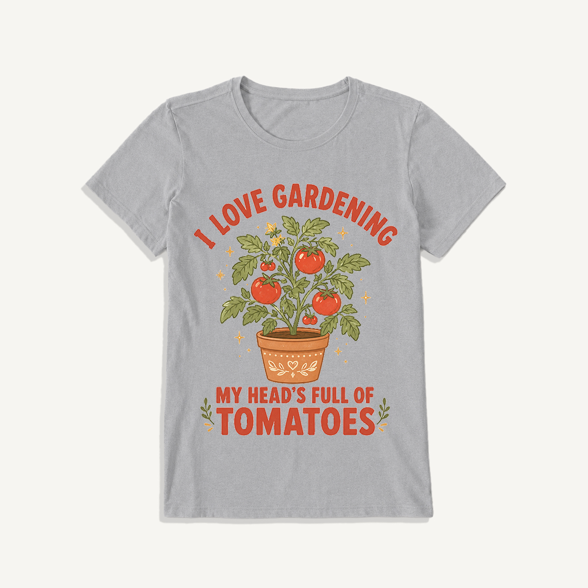Tomato Garden Daydream Print Crew Neck Cotton Tee