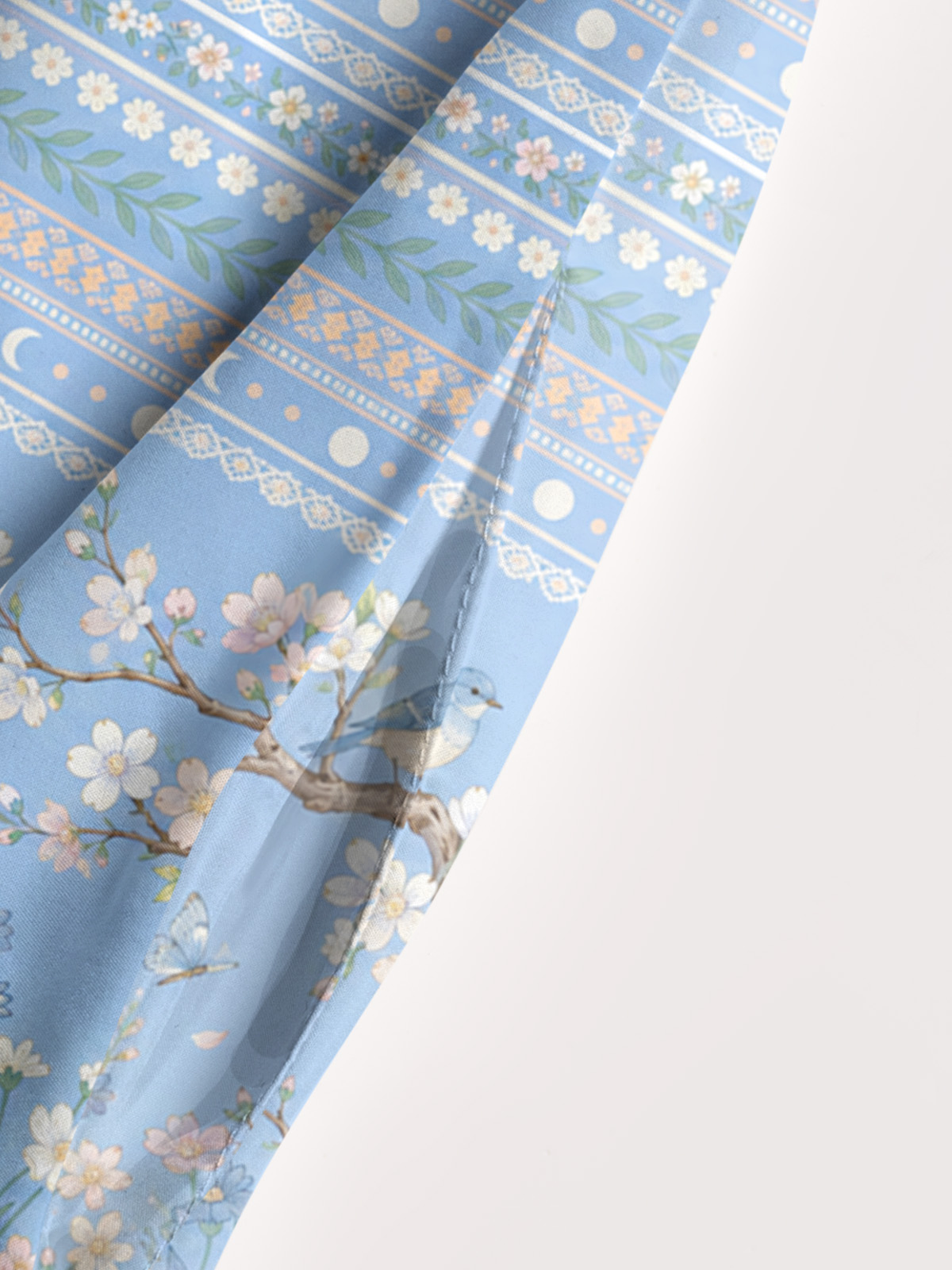Almond Blossoms Under the Stars Print Wide Straps Maxi Dress With Pockets