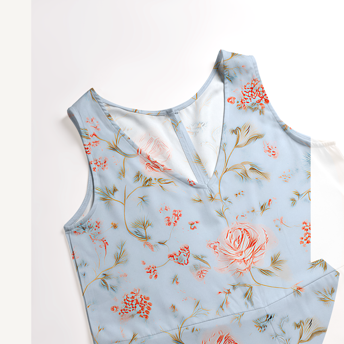 V-Neck Rosabelle Bloom Boho Jumpsuit with Pockets for Women