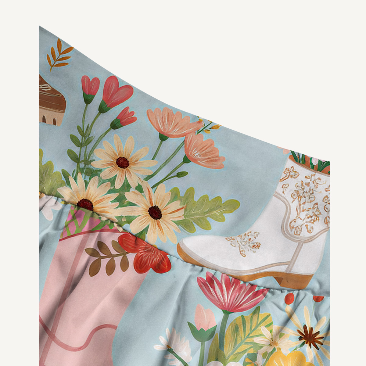 Boots Flower Print Convertible Maxi Skirt & Strapless Dress  