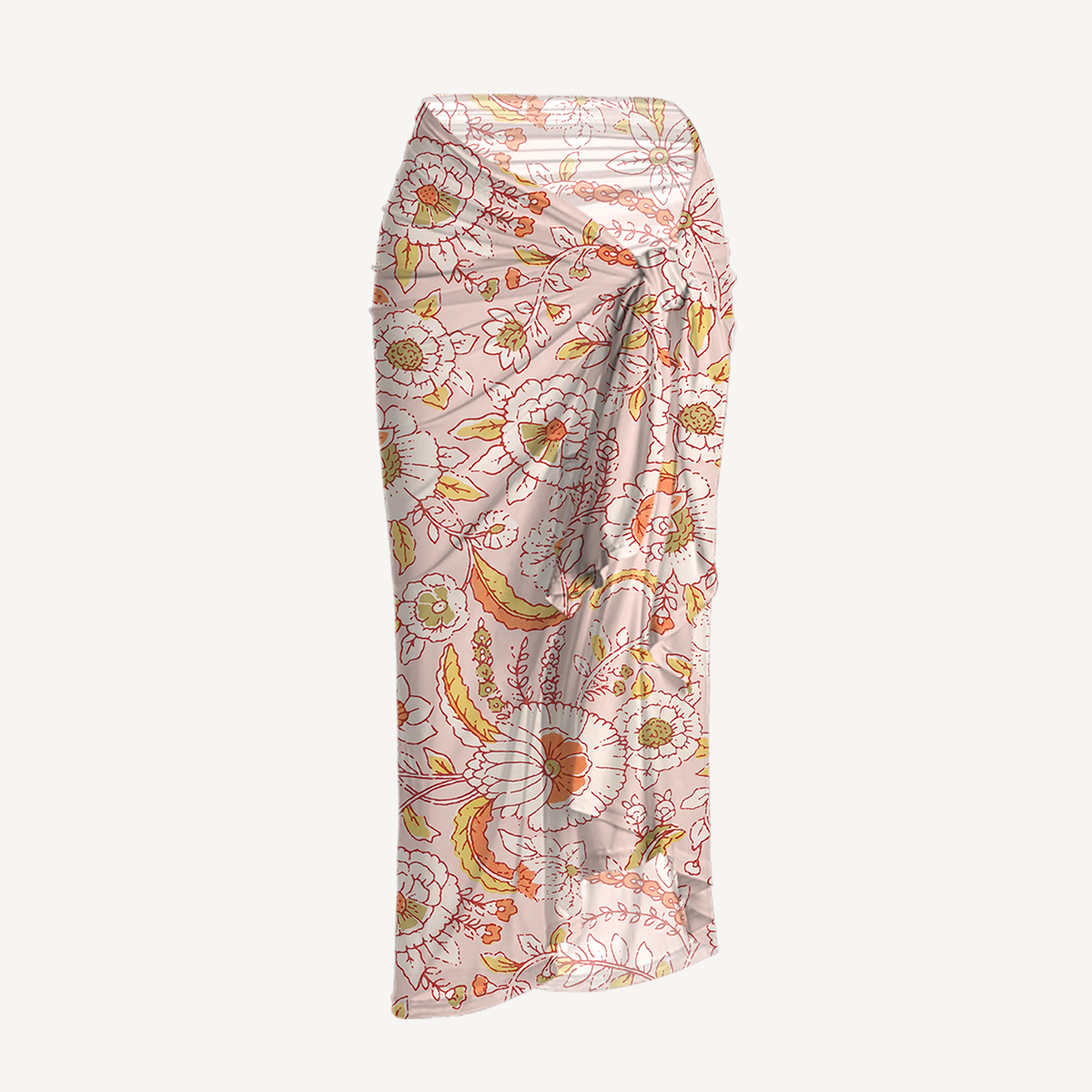 Dusty Bloom Whisper One Shoulder One Piece Swimsuit and Matching Sarong Set for Women