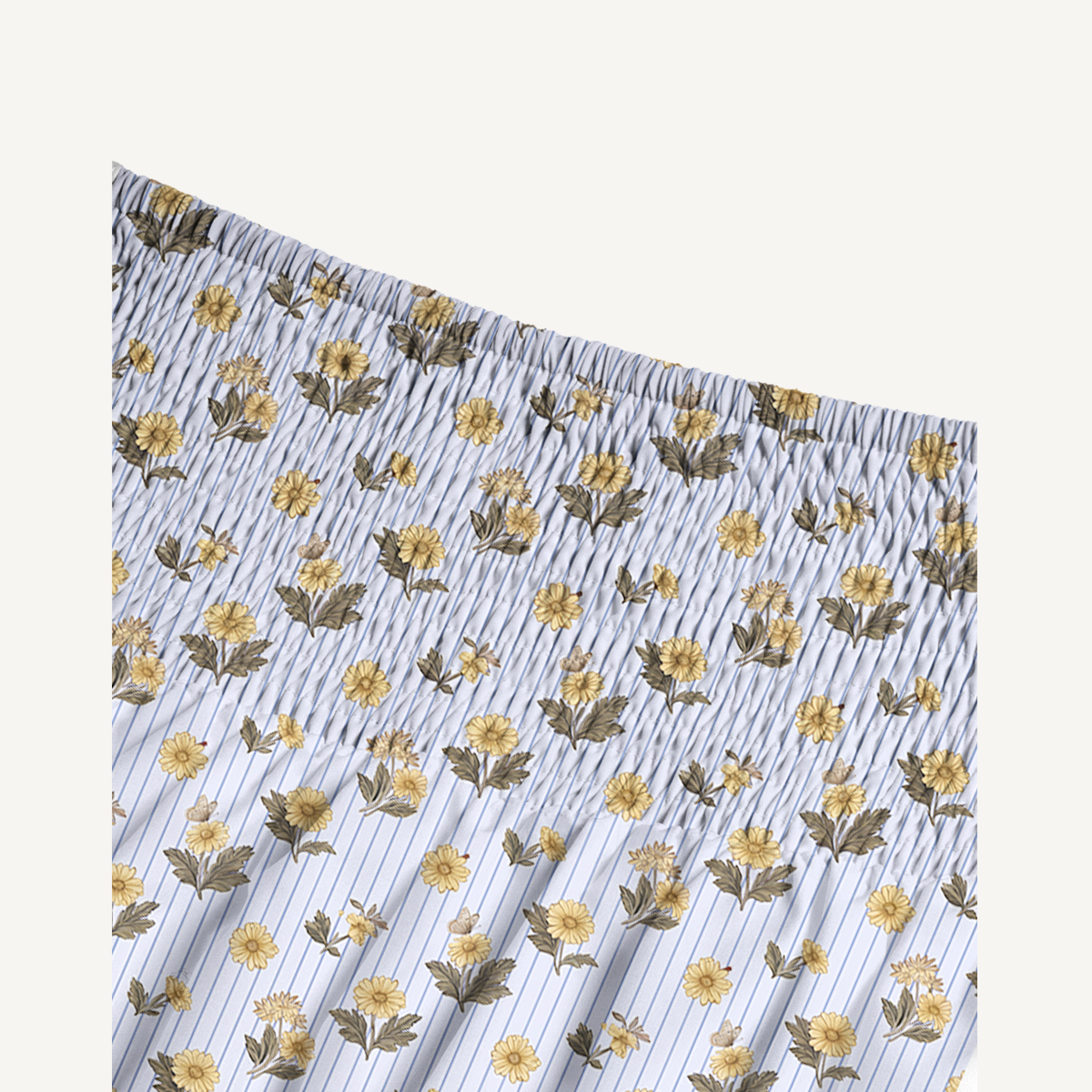 Blue Marigold Print Maxi Skirt