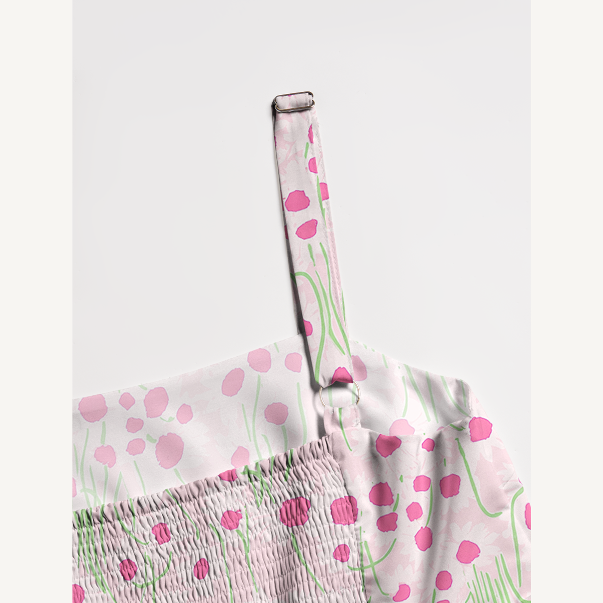 Square Neck Pink Daisy Print Slip Dress