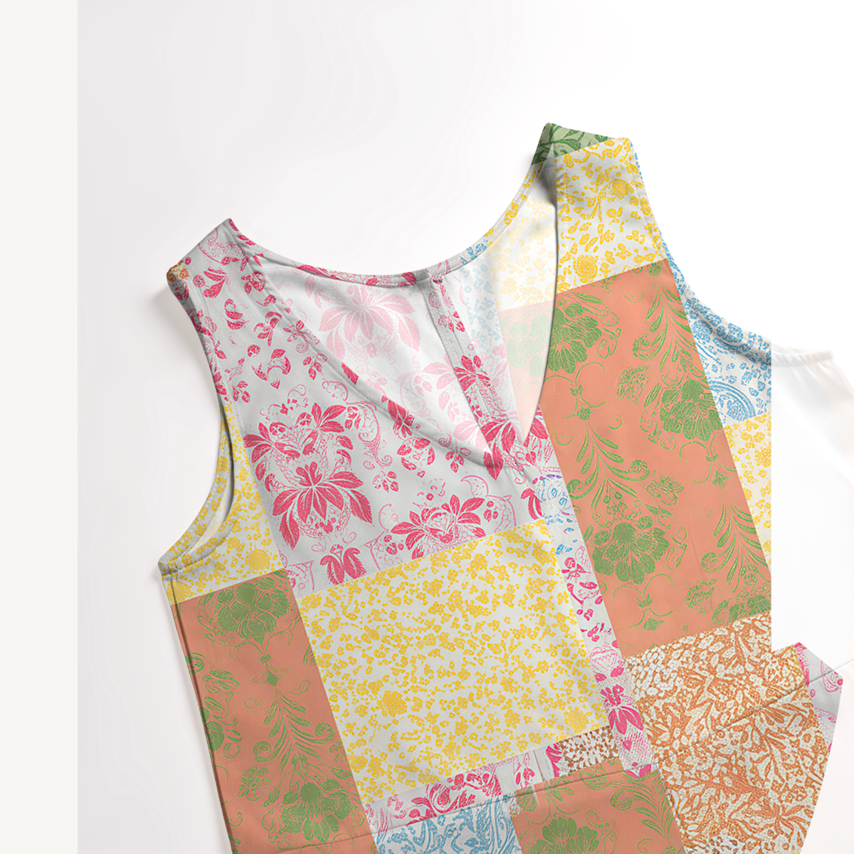 V-Neck Morning Patch Boho Jumpsuit with Pockets for Women