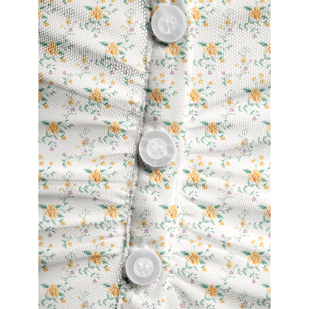 V-Neck Short Sleeve Amber Rose Print Mesh Top