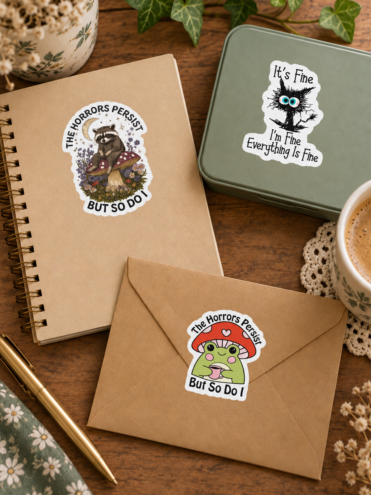 Quirky Woodland Quotes Stickers