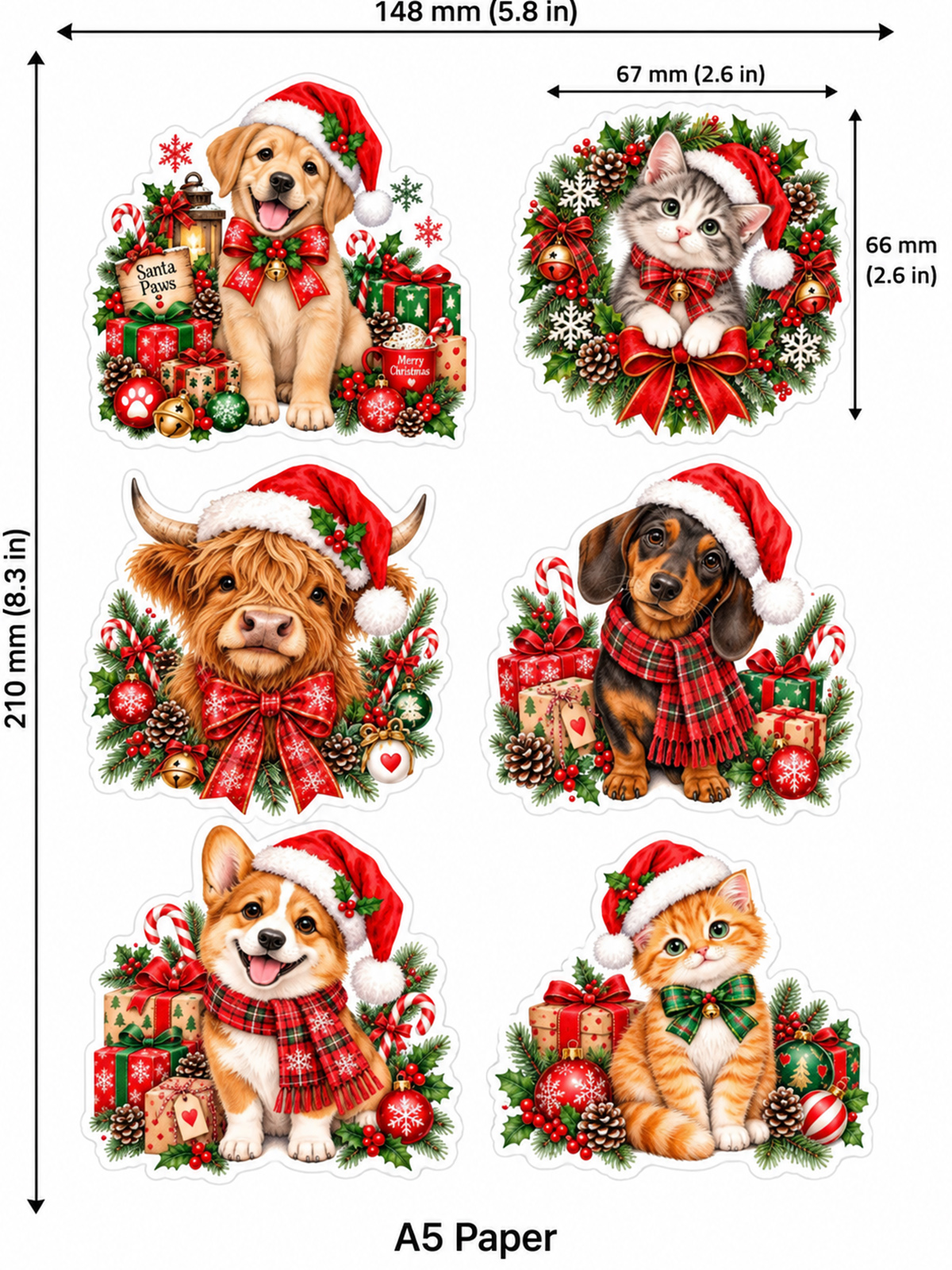 Festive Christmas Pets Stickers