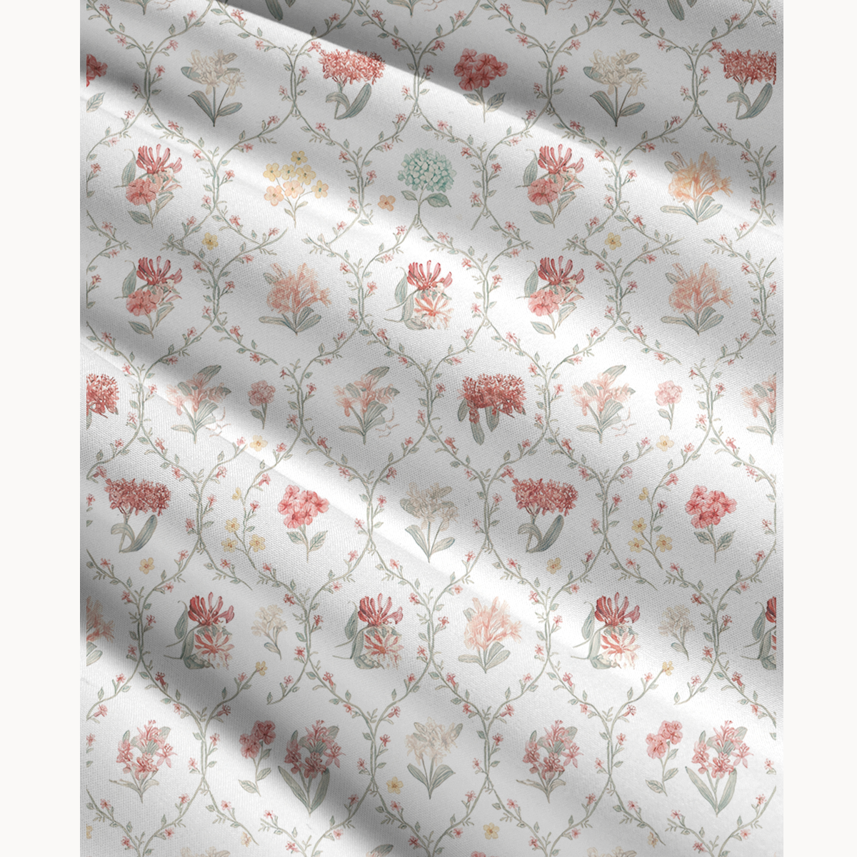 Coral Vine Print Maxi Skirt