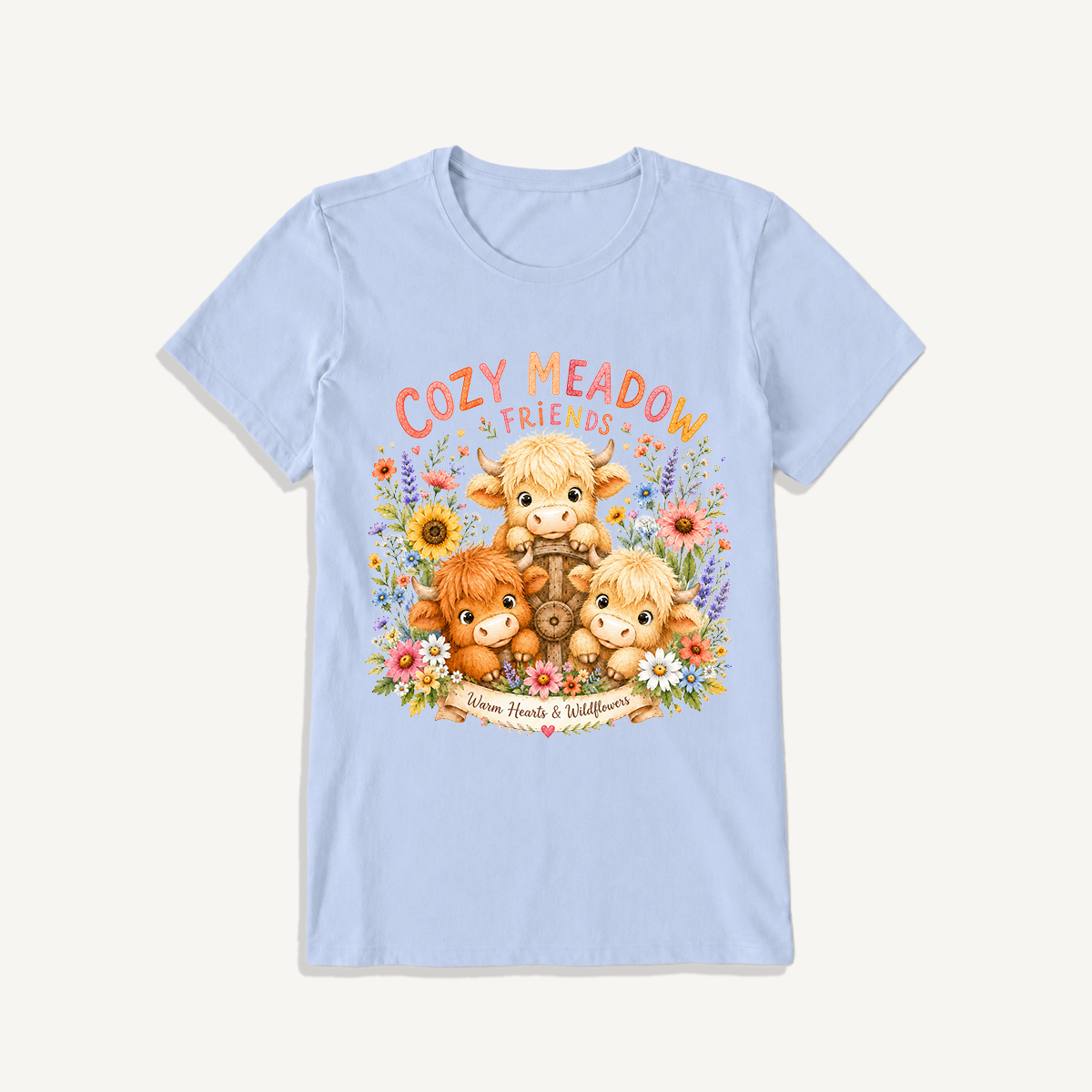 Cozy Meadow Coop Print Crew Neck Cotton Tee