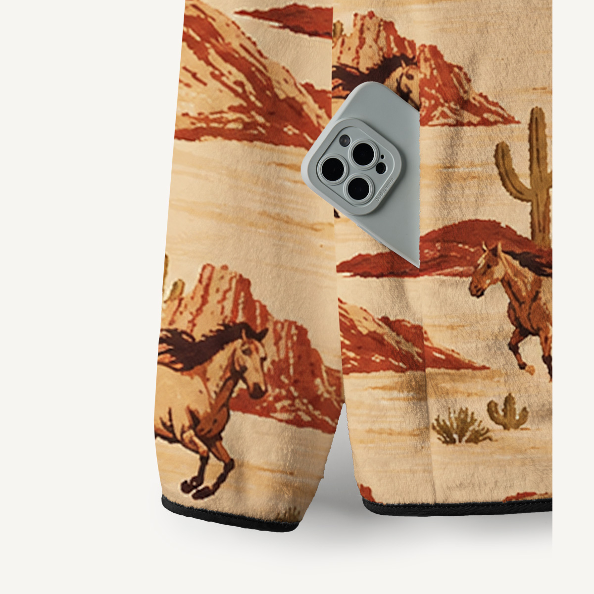 High Desert Wild Horses Print Fleece Jacket