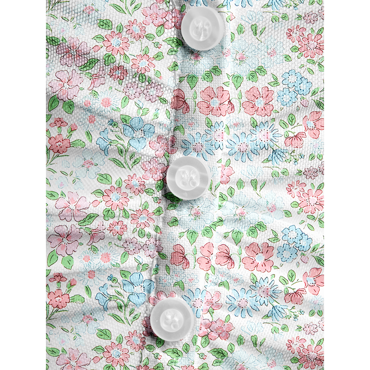 V-Neck Short Sleeve Pastel Cottage Floral Print Mesh Top